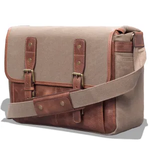 MegaGear Torres Pro Canvas Leather Vintage 16” Laptop Computer Bag Camera Bag - Briefcase Satchel Portfolio Notebook Tablet Messenger Bag for Men & Women
