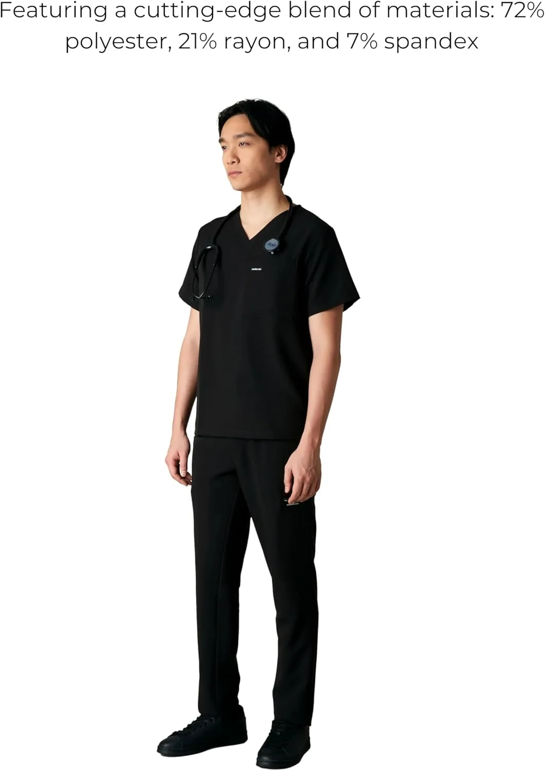 Members Only Brighton V-Neck Mens Scrubs Top with Pockets | Medical Scrubs for Men | Hospital Uniform | Stretch Fabric