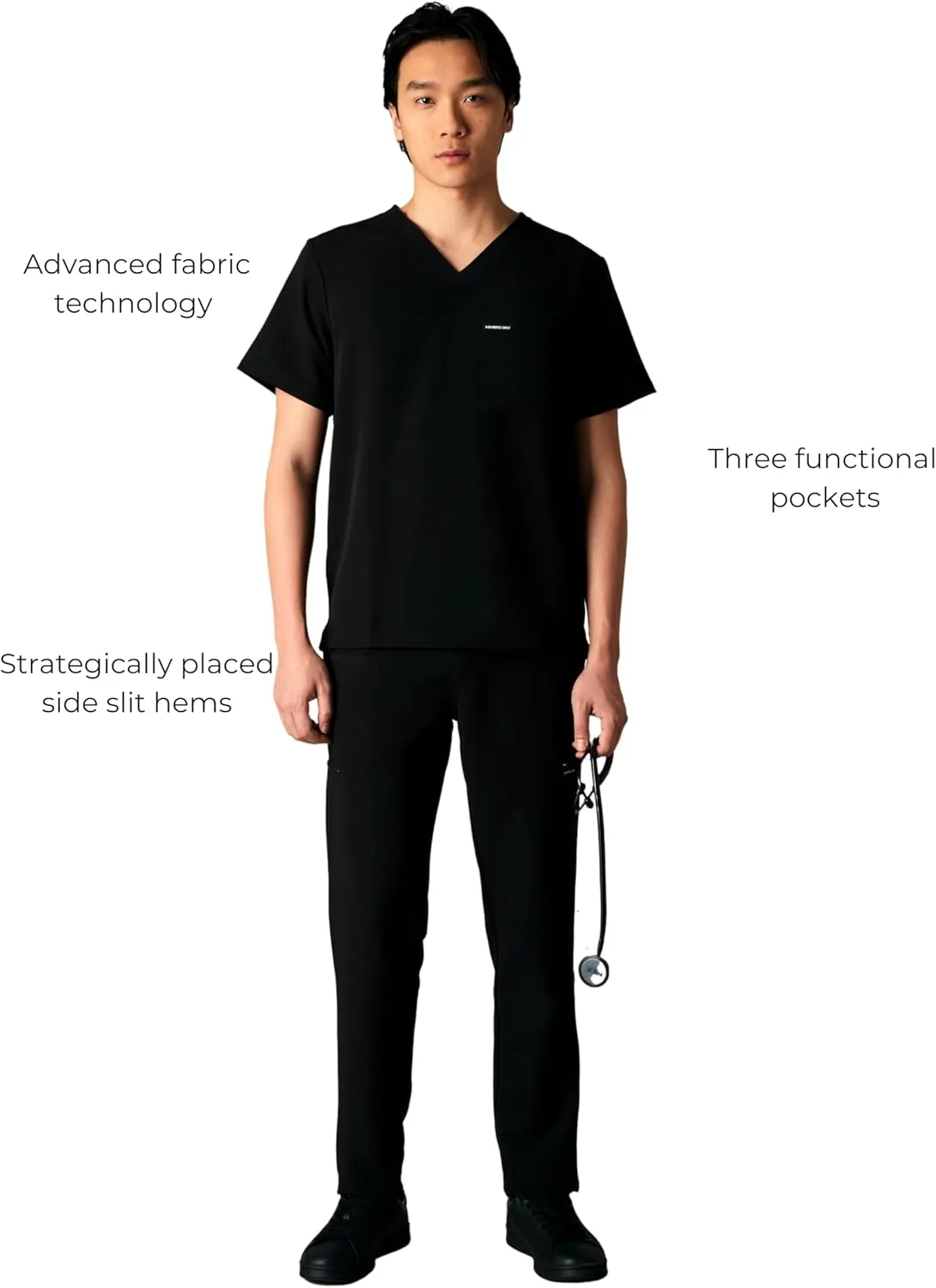 Members Only Brighton V-Neck Mens Scrubs Top with Pockets | Medical Scrubs for Men | Hospital Uniform | Stretch Fabric