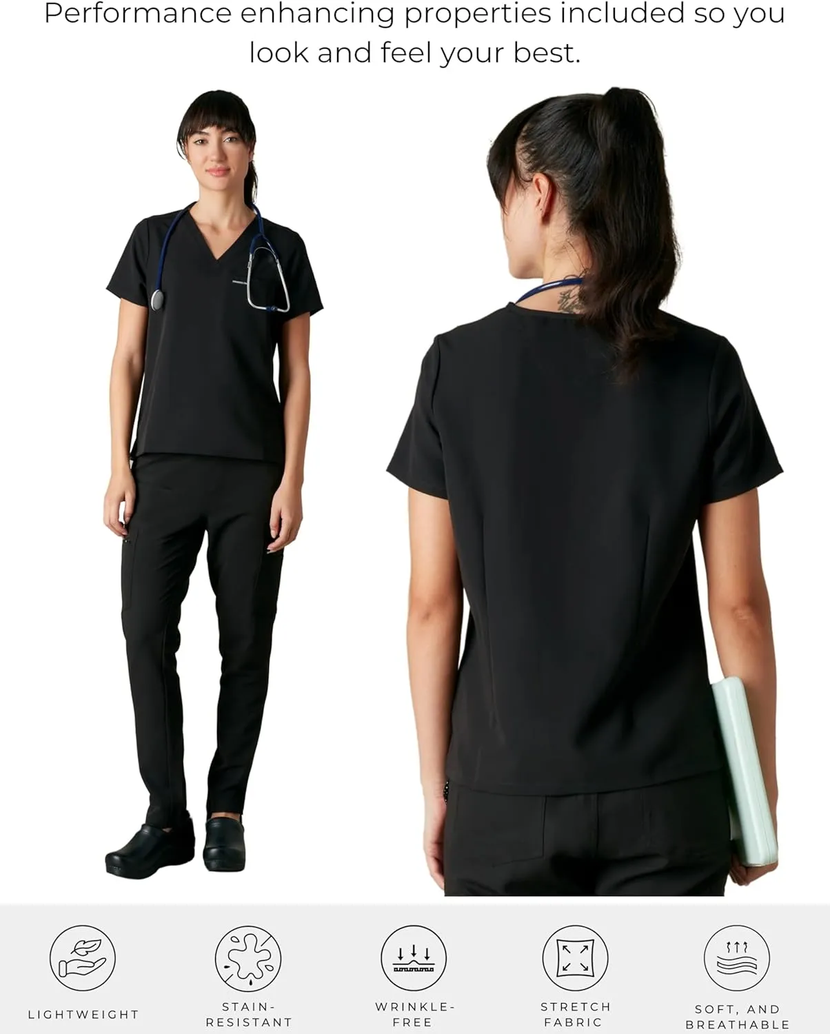 Members Only Women's Bari Scrub Top with 1 Pocket |Hospital Uniform|