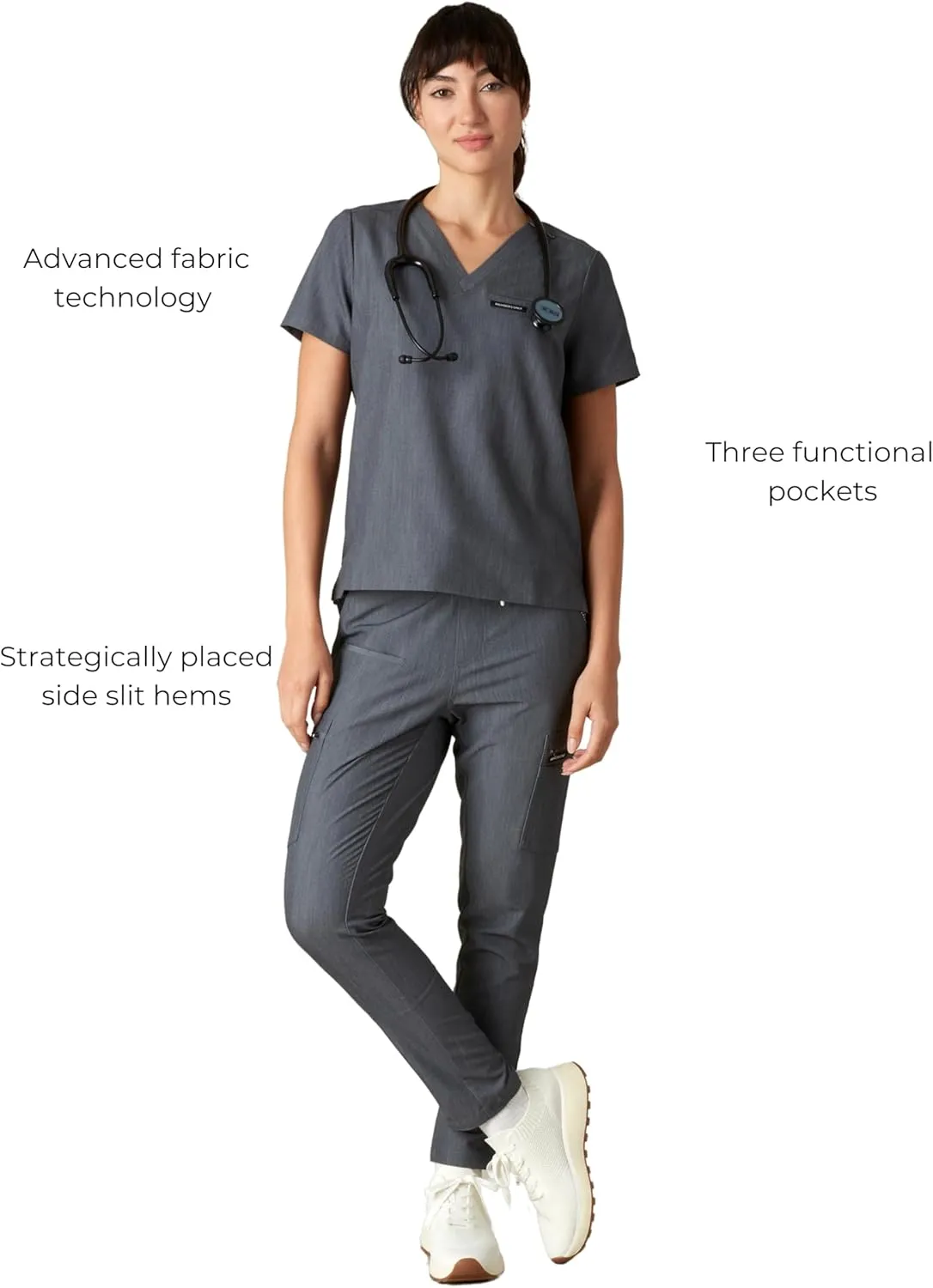 Members Only Women's Bari Scrub Top with 1 Pocket |Hospital Uniform|