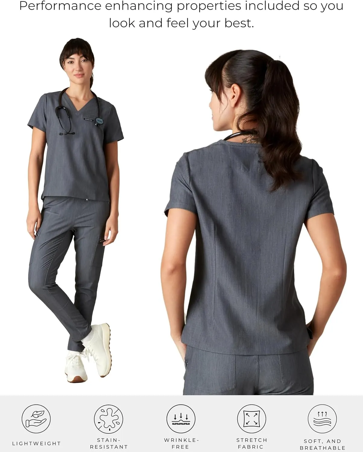Members Only Women's Bari Scrub Top with 1 Pocket |Hospital Uniform|
