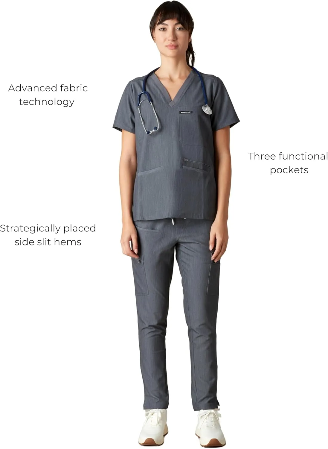 Members Only Women's Palermo Scrub Top with 4 Pocket | Hospital Uniform|