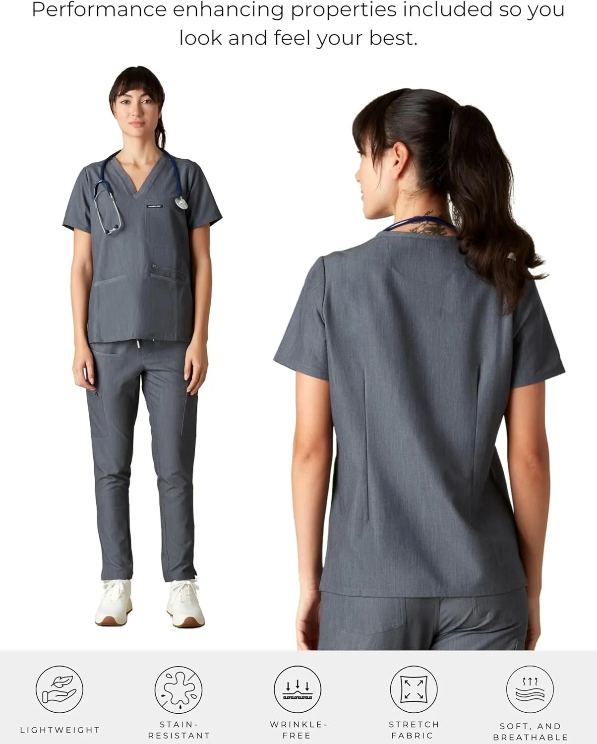Members Only Women's Palermo Scrub Top with 4 Pocket | Hospital Uniform|