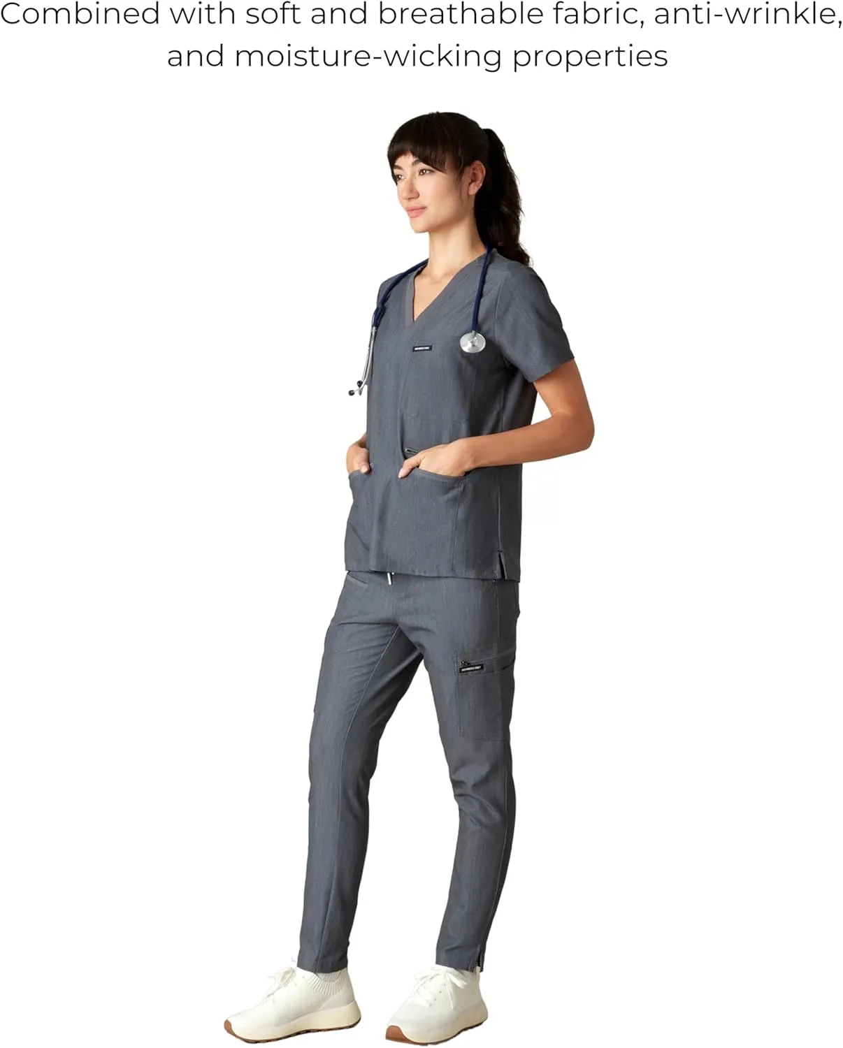 Members Only Women's Palermo Scrub Top with 4 Pocket | Hospital Uniform|