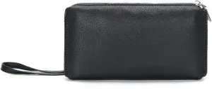 Men Clutch Bag Men's Leather Handbag Casual Business Clutch Bag Man Purse Handbag(Black)