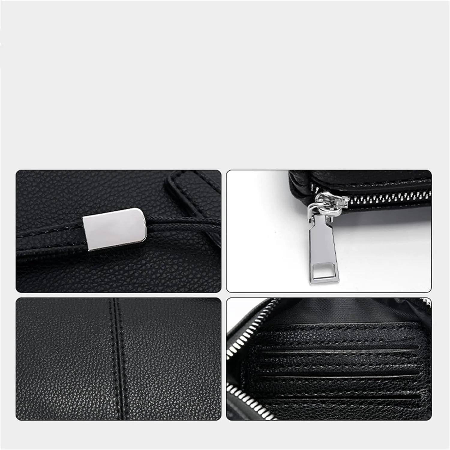 Men Clutch Bag Men's Leather Handbag Casual Business Clutch Bag Man Purse Handbag(Black)