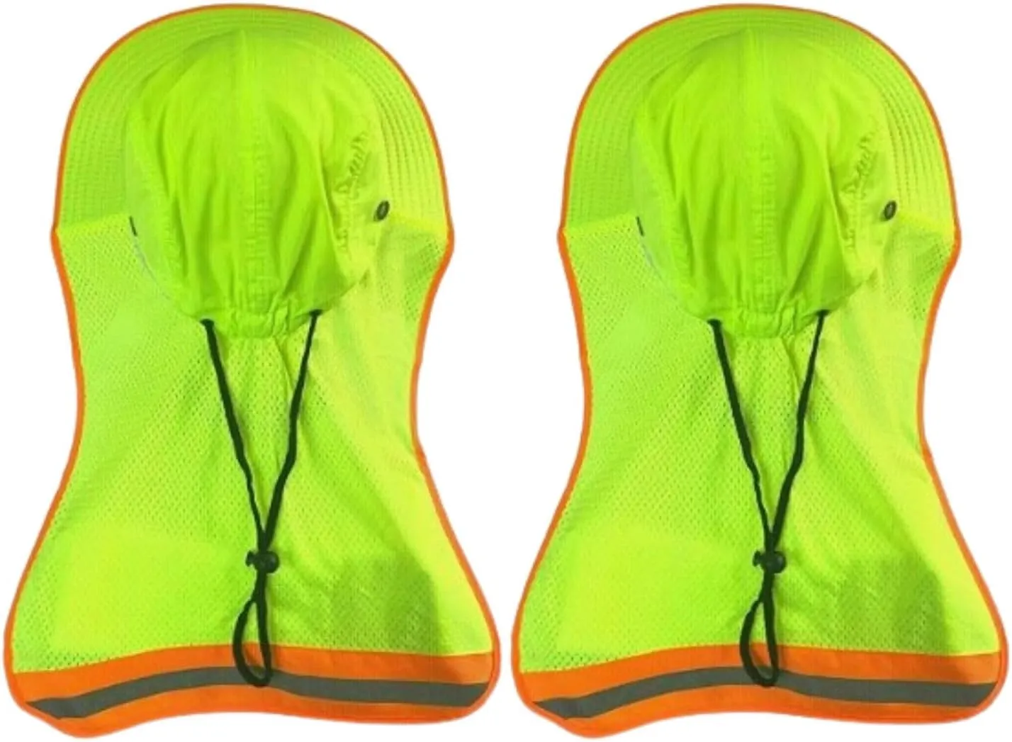 Men High Visibility Reflective Work Safety Sun Hat with Neck Flap Wide Brim Boonie UV Protection