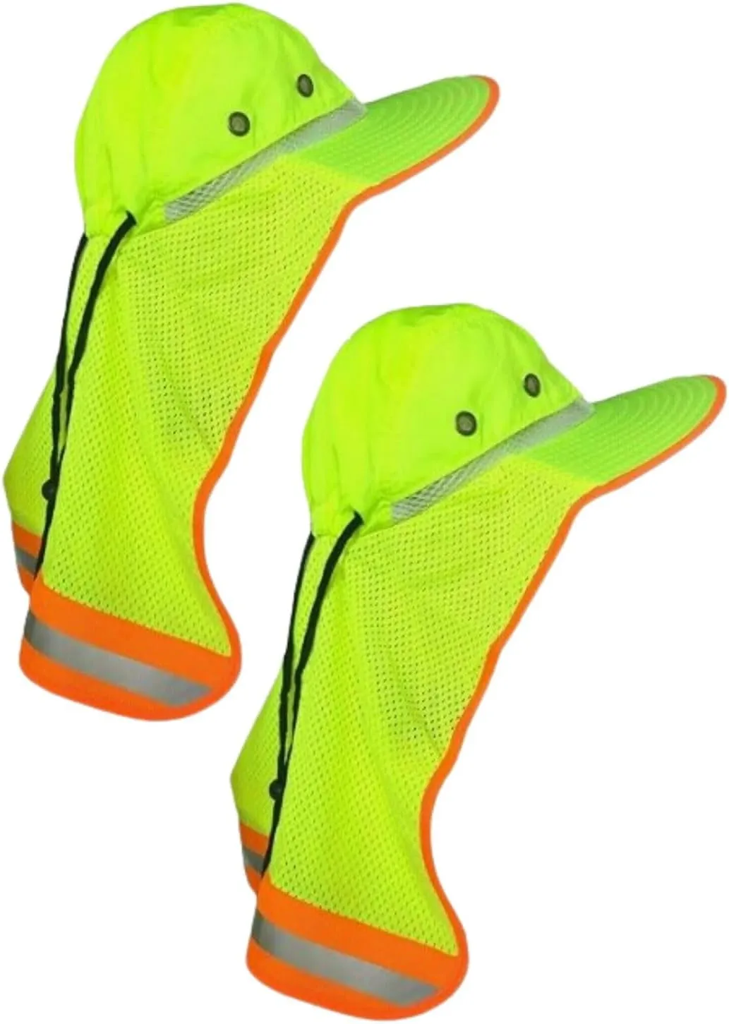 Men High Visibility Reflective Work Safety Sun Hat with Neck Flap Wide Brim Boonie UV Protection