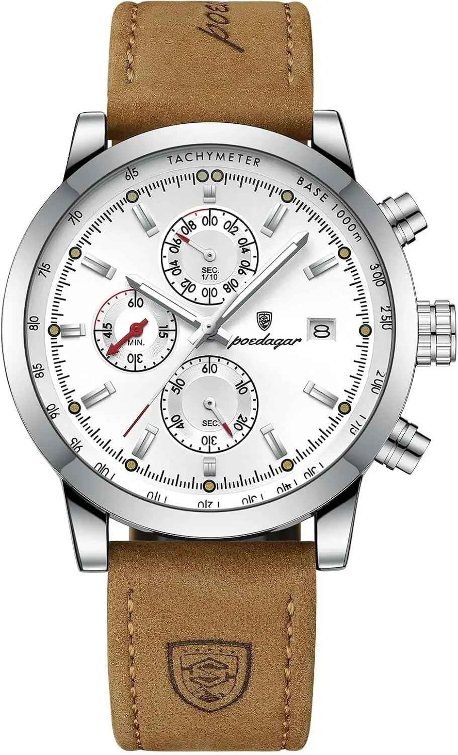 Men Quartz Watch Luxury Business Waterproof Chronograph Luminous Date Man Wristwatch Leather