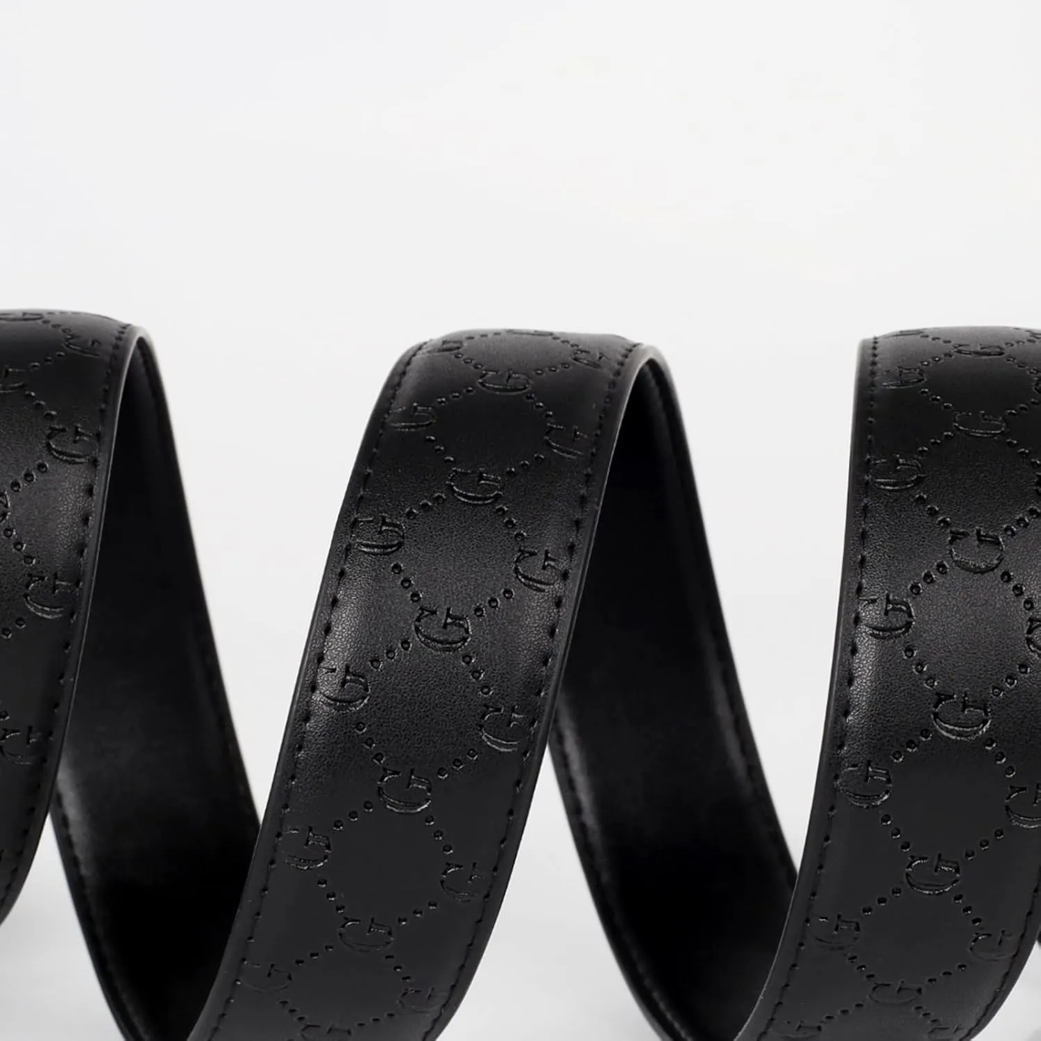 Men&Womens Leather Dress Belt Business Automatic Buckle Belt Color:Black Silver Gold