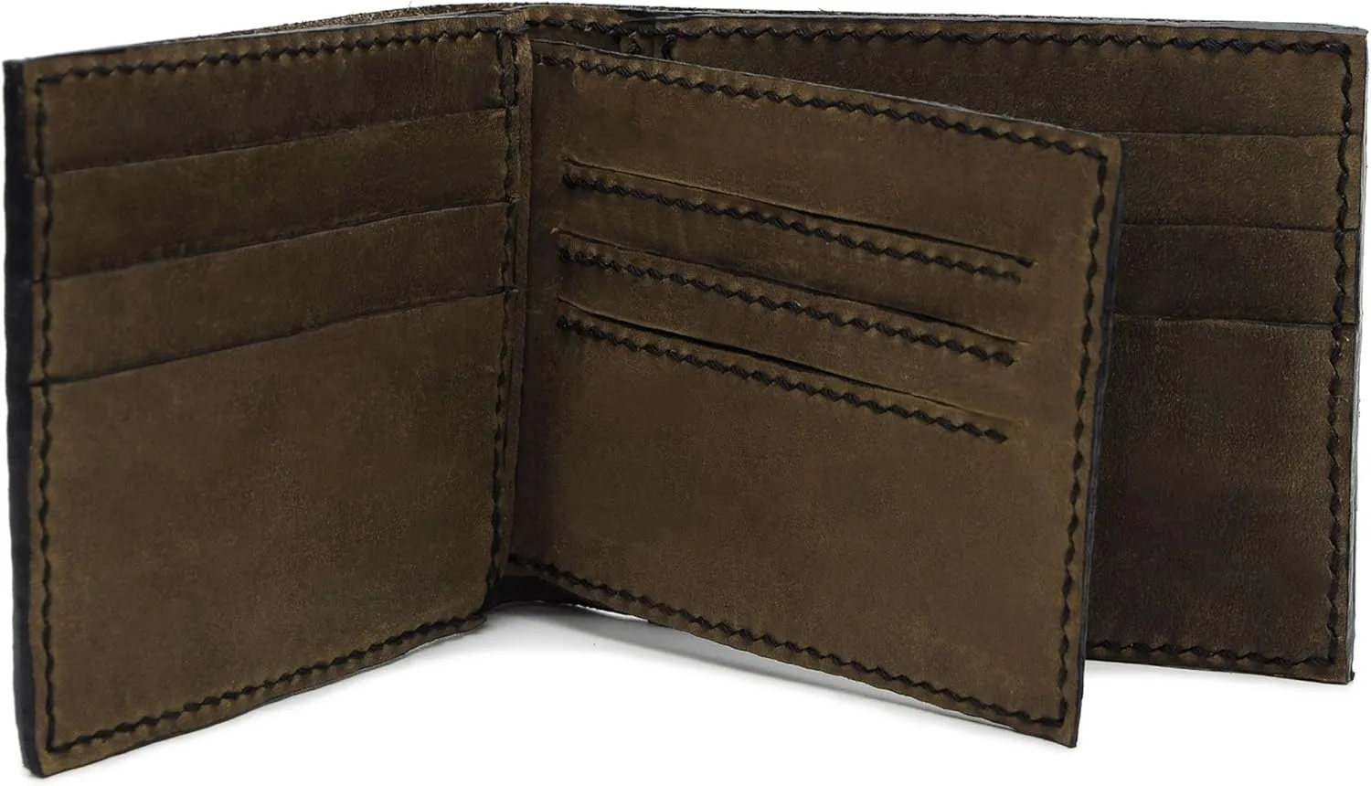 Men's Bmx And Mtb Riders Handmade Natural Genuine Leather Trifold Wallet MHLT_05