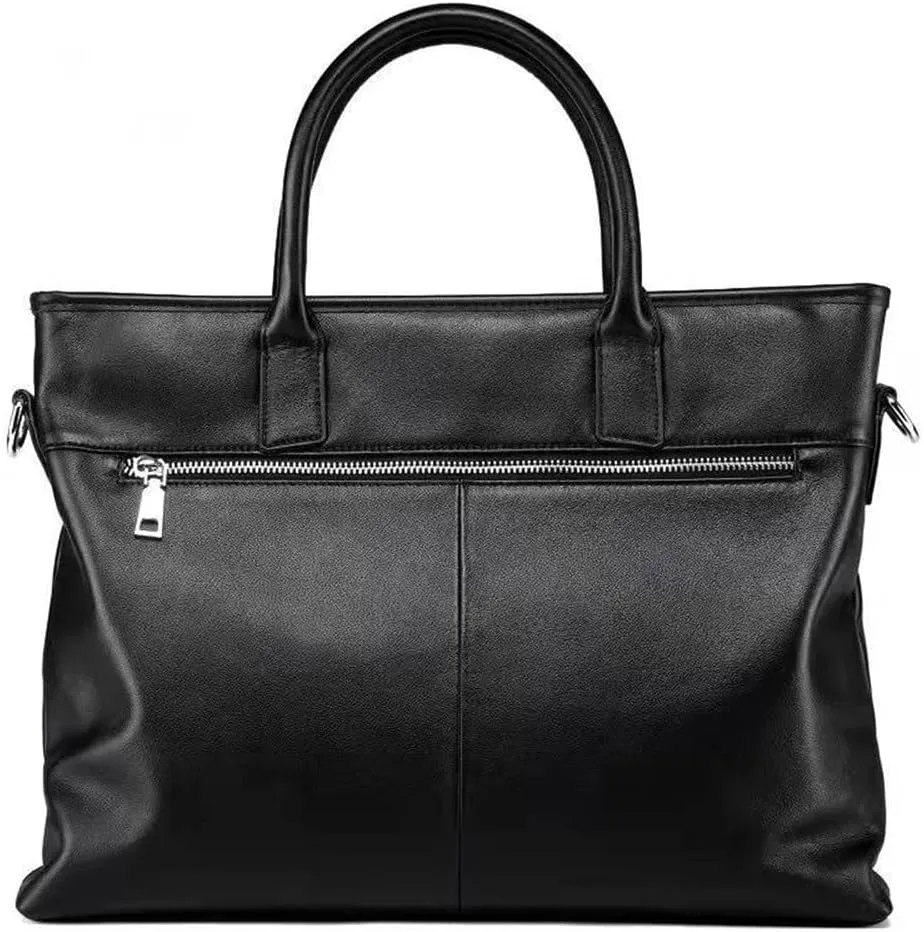 Men's Briefcase Men's Leather Briefcase Business Shoulder Bag Handbag for Work Office Travel