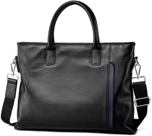 Men's Briefcase Men's Leather Briefcase Business Shoulder Bag Handbag for Work Office Travel