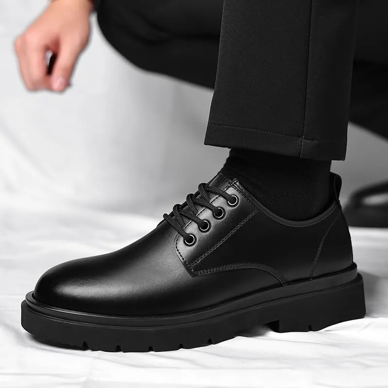 Men's Brogue Oxfords Shoes Mens Genuine Leather Platform Dress Shoes Classic Lace-up Tuxedo Derby Shoes(6.5)