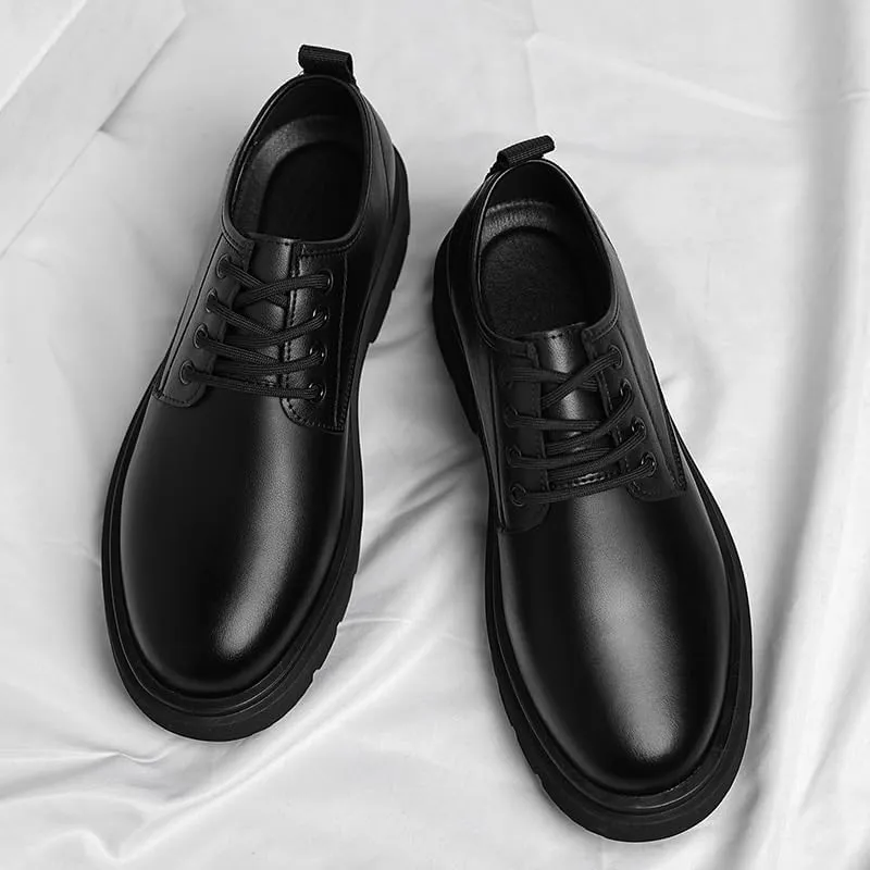 Men's Brogue Oxfords Shoes Mens Genuine Leather Platform Dress Shoes Classic Lace-up Tuxedo Derby Shoes(6.5)