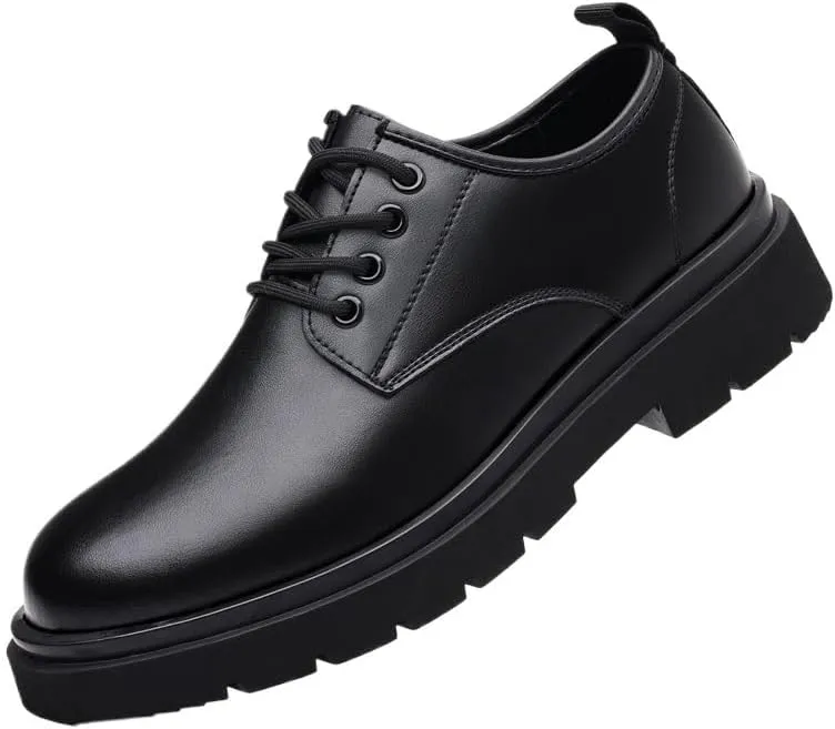Men's Brogue Oxfords Shoes Mens Genuine Leather Platform Dress Shoes Classic Lace-up Tuxedo Derby Shoes(6.5)