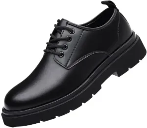 Men's Brogue Oxfords Shoes Mens Genuine Leather Platform Dress Shoes Classic Lace-up Tuxedo Derby Shoes(6.5)