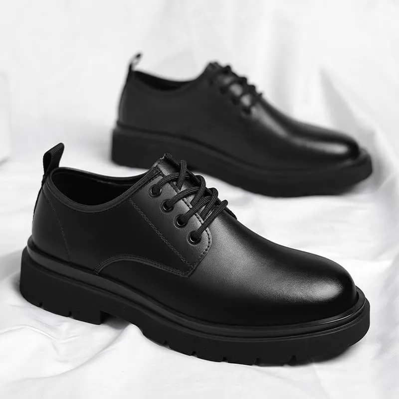 Men's Brogue Oxfords Shoes Mens Genuine Leather Platform Dress Shoes Classic Lace-up Tuxedo Derby Shoes(6.5)