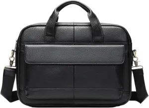 Men's Business Briefcase Leather Crossbody Commuting Laptop Bag Office Workplace