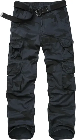 Men's Cargo Pants Cotton Ripstop Hiking Work Pants Comfort Casual Outdoor Pants with Multi Pockets