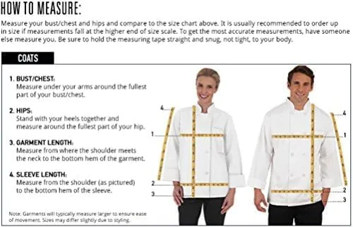 Men’s Chef Coat with Mesh Side Panels (S-3X, 6 Colors)