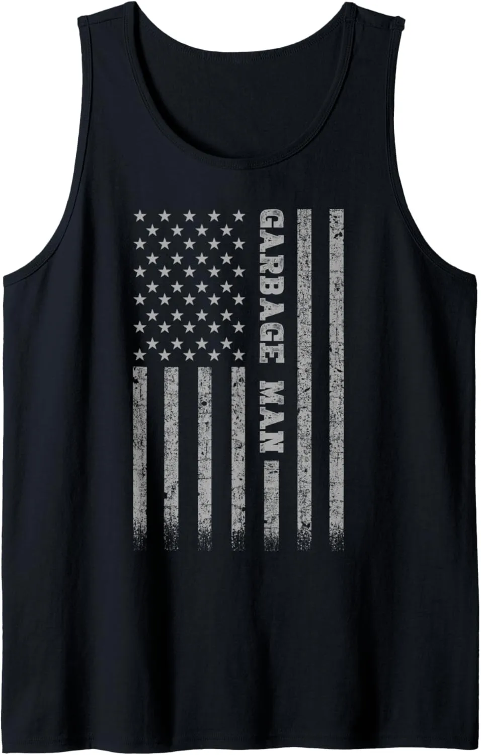 Mens Garbage Man American Flag Tank Top