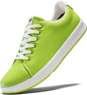 Men's Golf Shoes Professional Spikeless Leather Sneakers Non Slip Low Top Lightweight Comfort Travel Walking Shoes