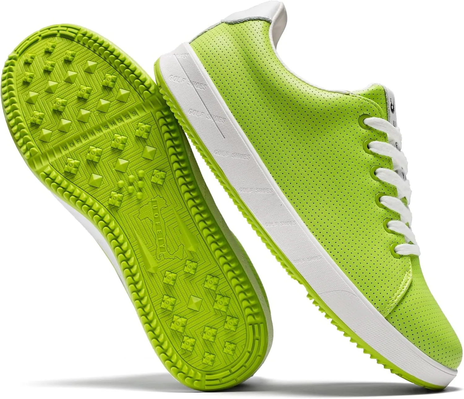 Men's Golf Shoes Professional Spikeless Leather Sneakers Non Slip Low Top Lightweight Comfort Travel Walking Shoes