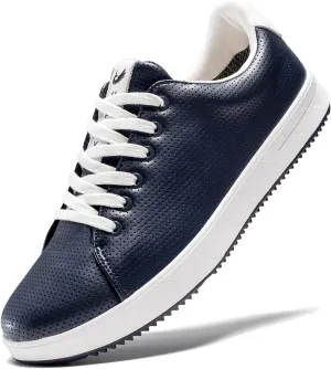 Men's Golf Shoes Professional Spikeless Leather Sneakers Non Slip Low Top Lightweight Comfort Travel Walking Shoes
