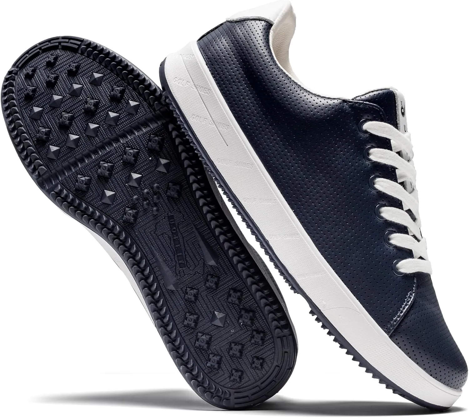 Men's Golf Shoes Professional Spikeless Leather Sneakers Non Slip Low Top Lightweight Comfort Travel Walking Shoes
