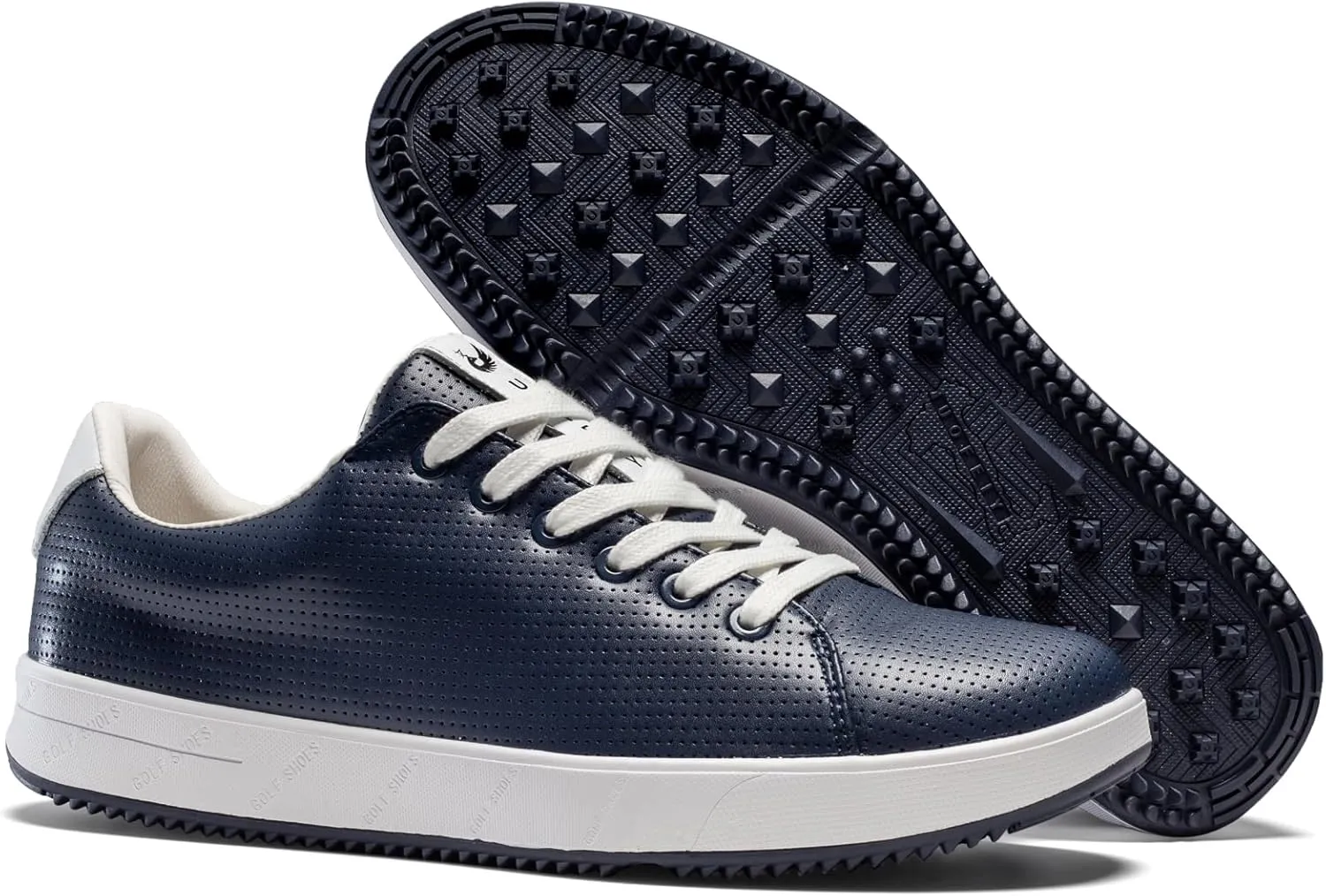 Men's Golf Shoes Professional Spikeless Leather Sneakers Non Slip Low Top Lightweight Comfort Travel Walking Shoes
