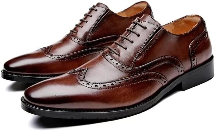 Men's Handmade Shoes Business Formal Leather Shoes Suitable for Wedding Office Breathable and Comfortable Low Top