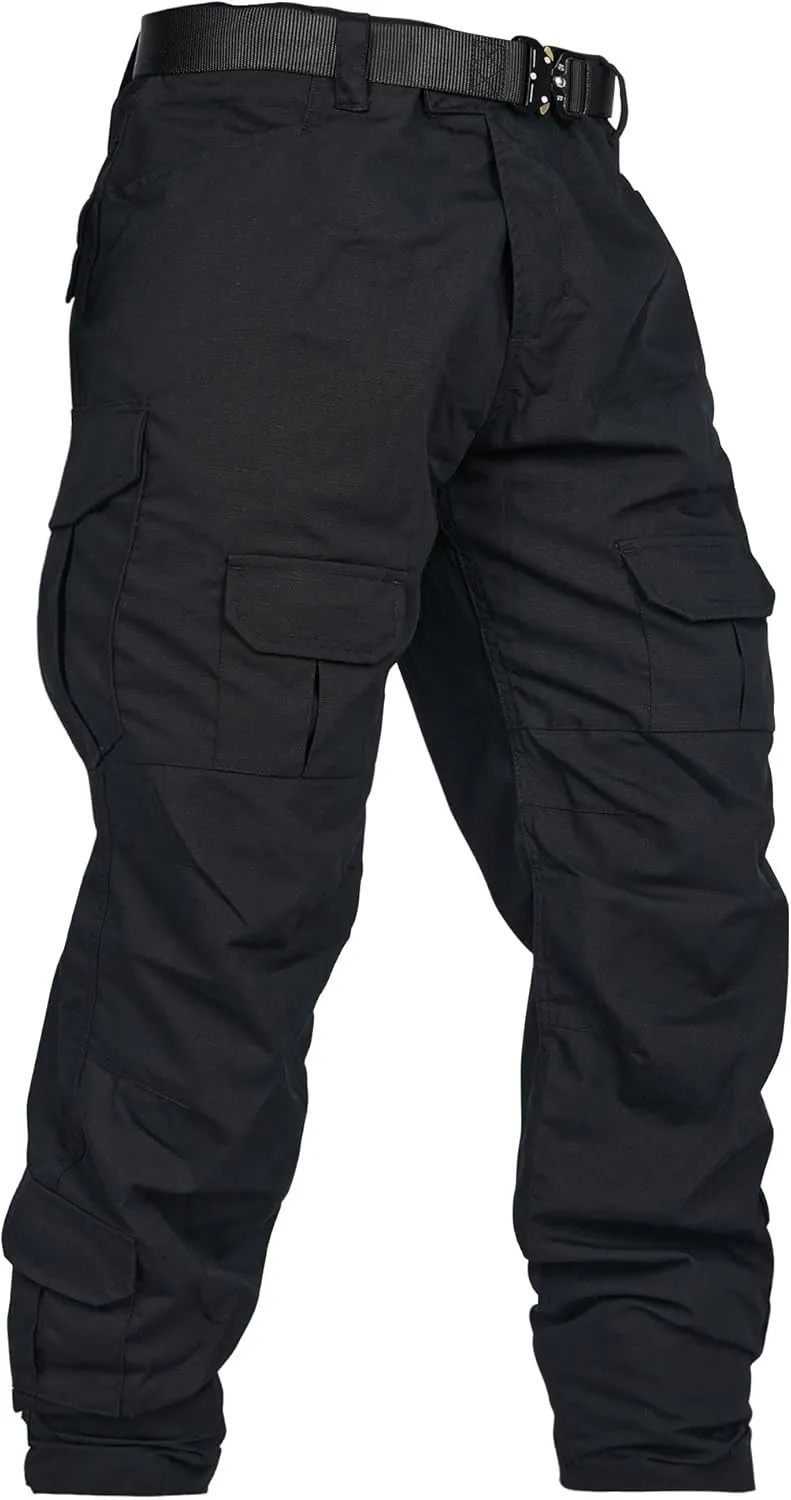 Men's Hiking Pants Water Resistant Tactical Pants Breathable Ripstop Work Cargo Pants with 10 Pockets