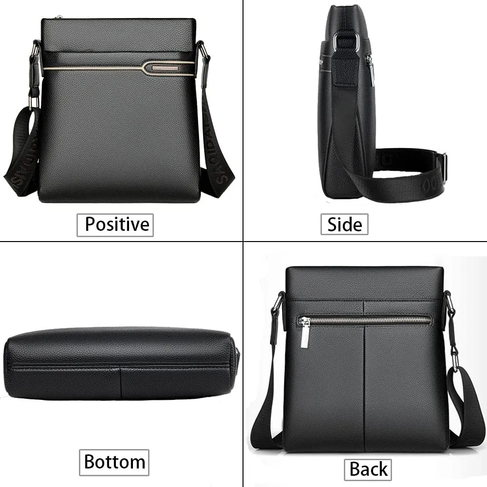 Men's Leather Shoulder Bag, Men Purse Messenger Bag Business Shoulder Bag Crossbody Briefcase