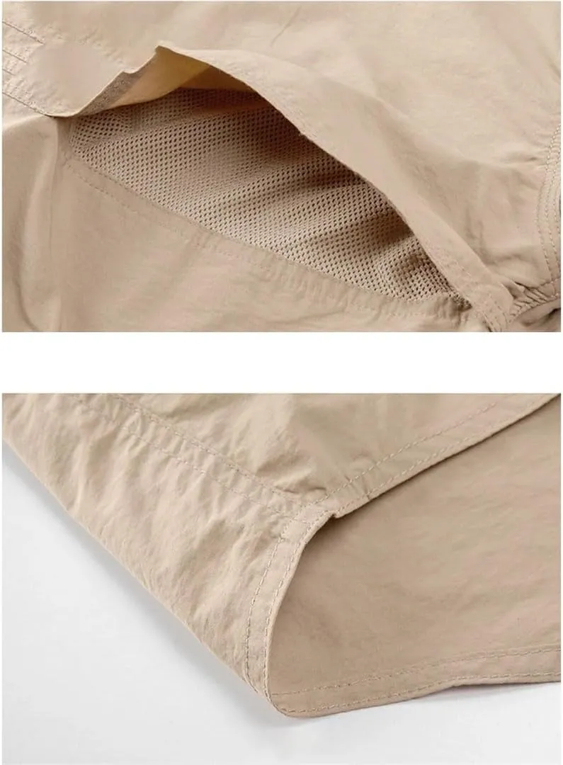 Men's Long Sleeve Shirt Summer Lightweight Quick Dry Hiking Nylon Outdoor Work Cargo Top