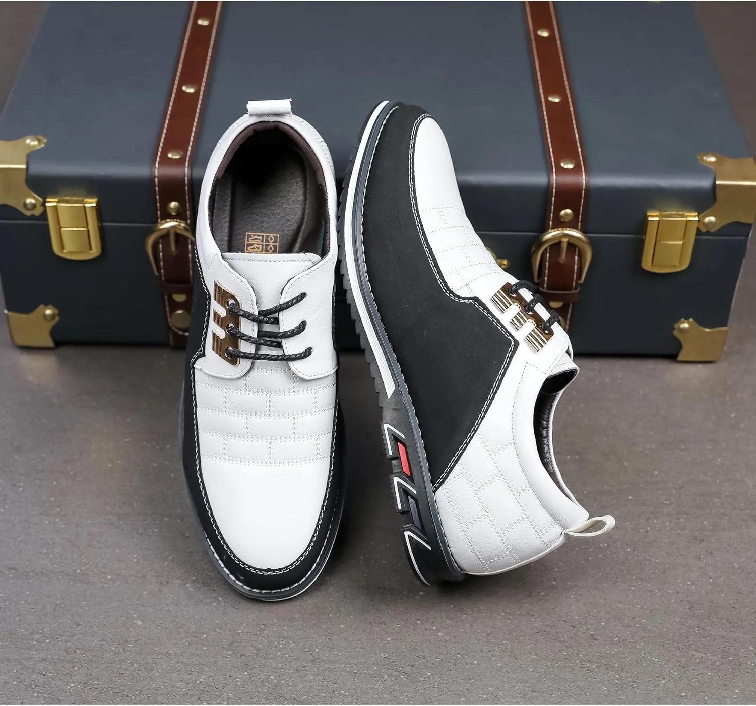Men's Modern Oxford Leather Fashion Sneakers Walking Shoes Business Office Party Prom Dress Shoes Size 7-15