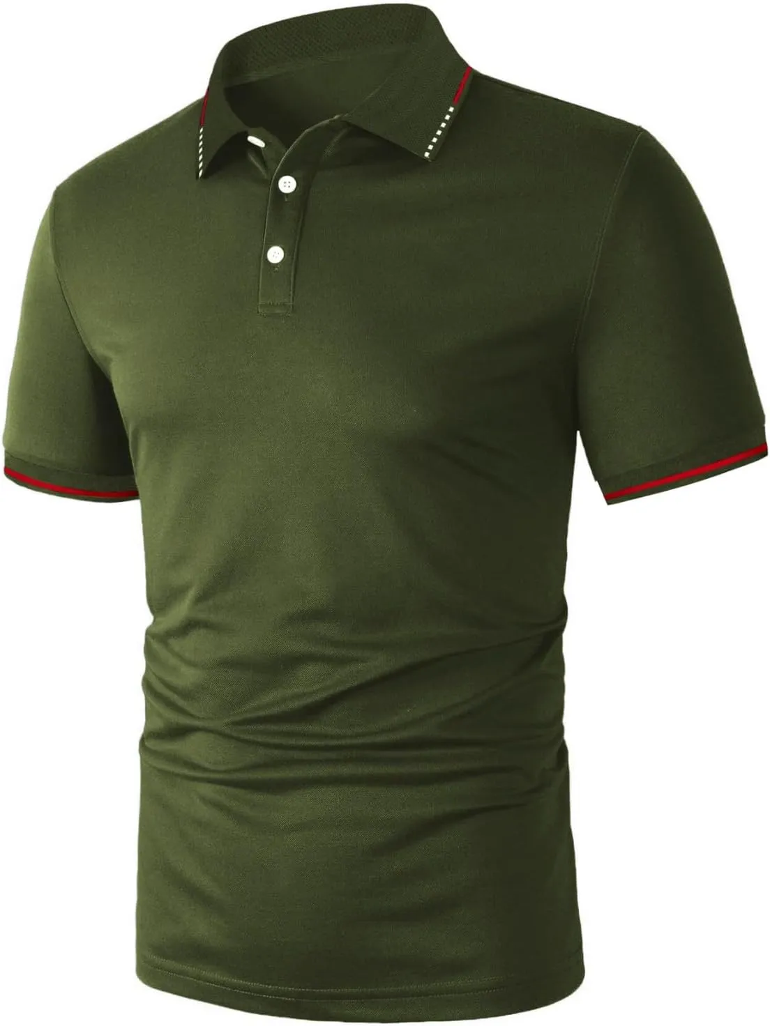 Men's Moisture Wicking Quick Dry Polos Short Sleeve Henley Shirt Lapel Collar Golf Shirts Business Office Work Tops