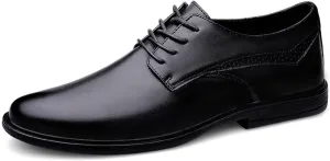Men's Oxfords Fashion Classic Shoes Pointed Toe Lace Up Leather Dress Shoes Brogue Tuxedo Genuine Leather Non Slip Business Formal