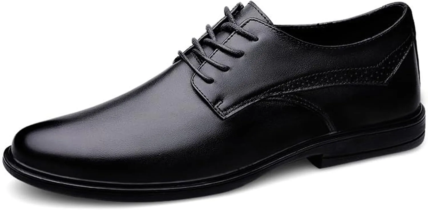 Men's Oxfords Fashion Classic Shoes Pointed Toe Lace Up Leather Dress Shoes Brogue Tuxedo Genuine Leather Non Slip Business Formal
