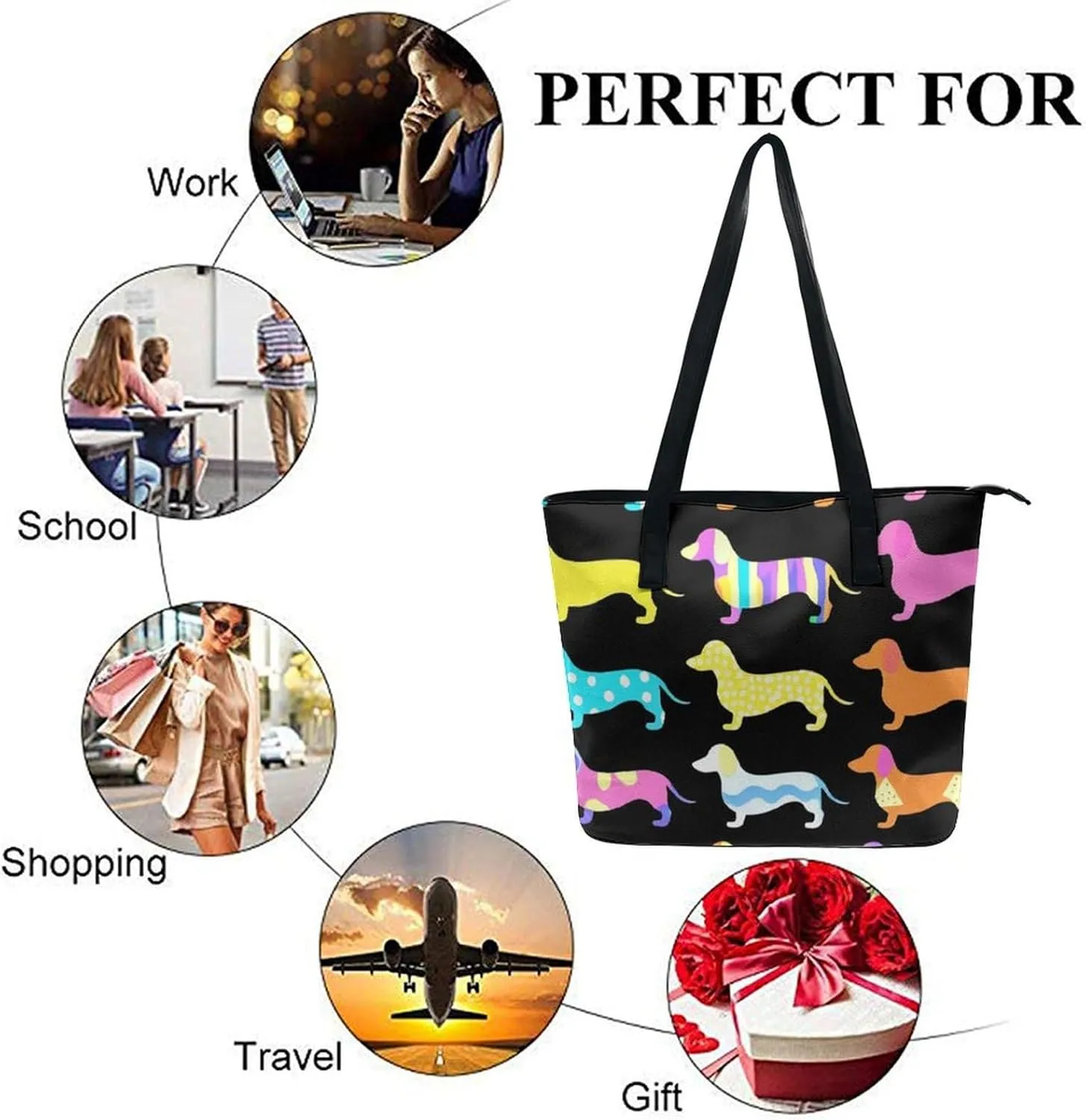 Men's Portable Tote Bag Trendy Modern Leather Handbag For Work Weekend