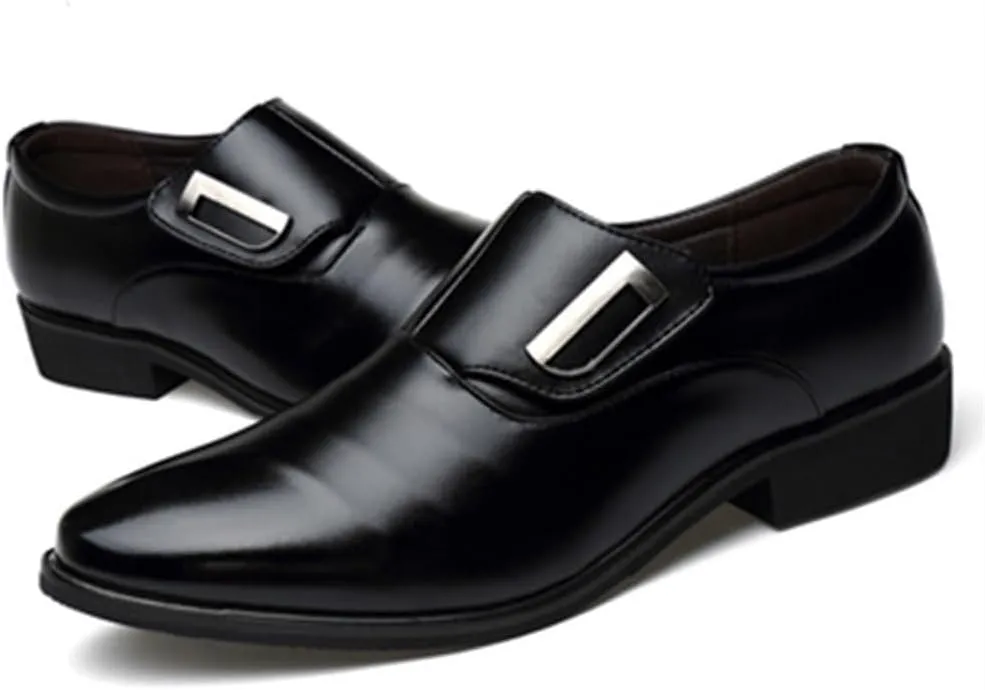 Men's Shoes Business Dress Men's Shoes Wedding Shoes Plus Size(Black,40)