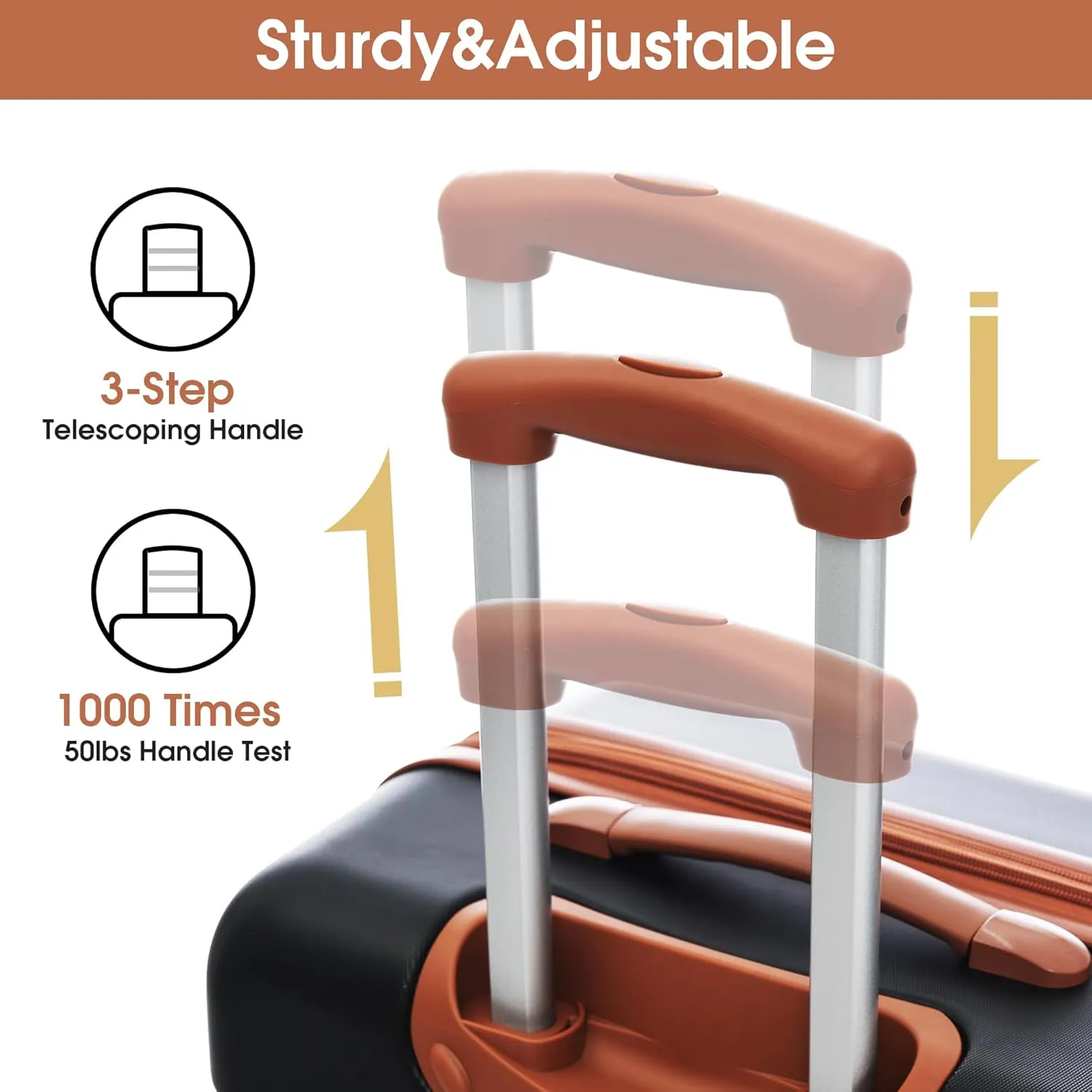Merax Luggage Sets 13 Piece Suitcase Set 16/20/24/28 IN,Carry on Luggage and Travel Bag TSA Lock Expandable,Hard Case Luggage with Spinner Wheels,Black and Brown