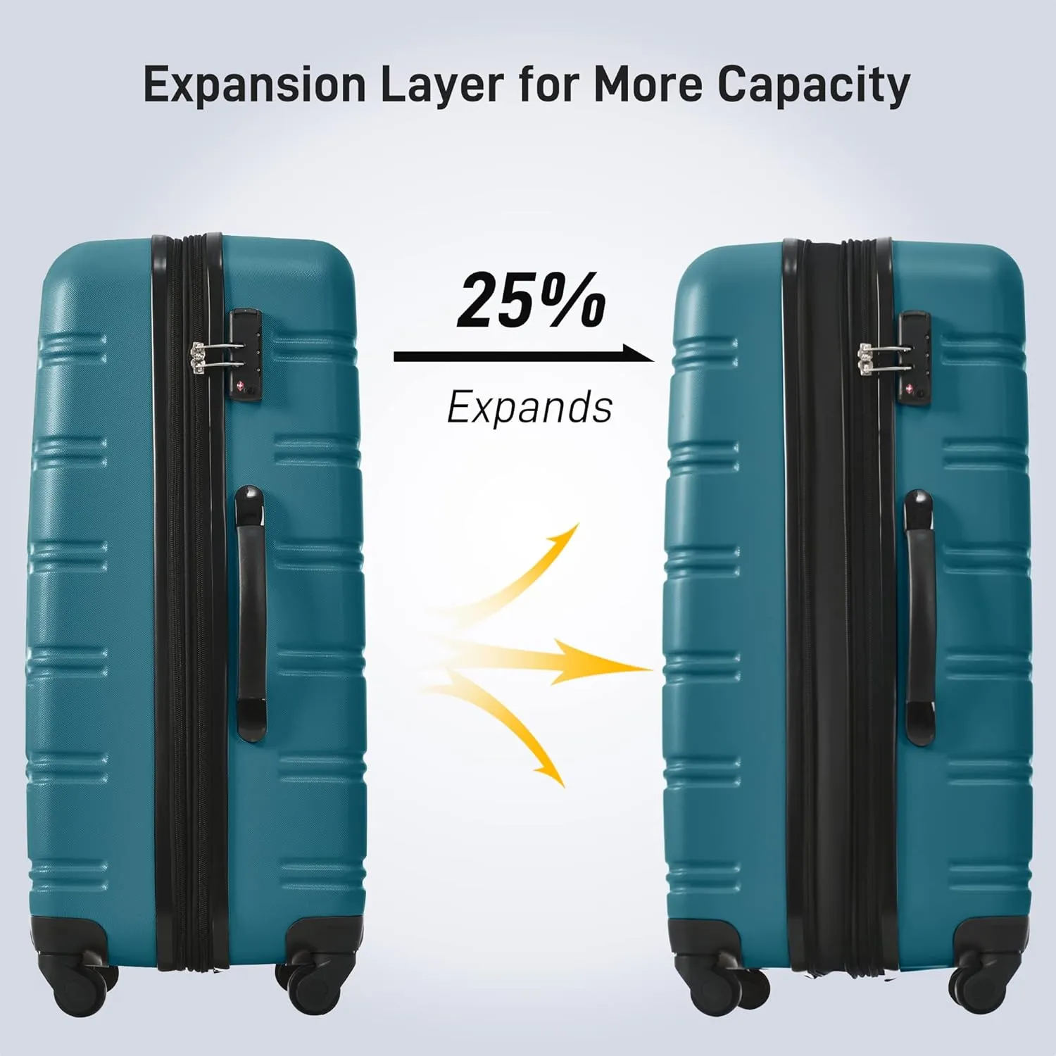 Merax Luggage Sets 13 Piece Suitcase Set 16/20/24/28 IN,Carry on Luggage and Travel Bag TSA Lock Expandable,Hard Case Luggage with Spinner Wheels,Blue