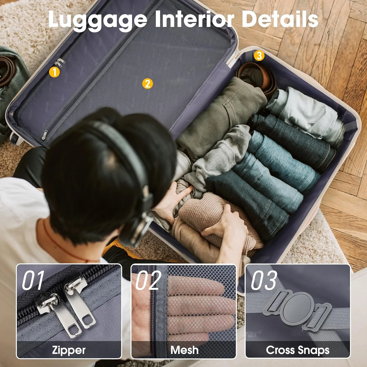 Merax Luggage Sets 13 Piece Suitcase Set 16/20/24/28 IN,Carry on Luggage and Travel Bag TSA Lock Expandable,Hard Case Luggage with Spinner Wheels,Light Pink