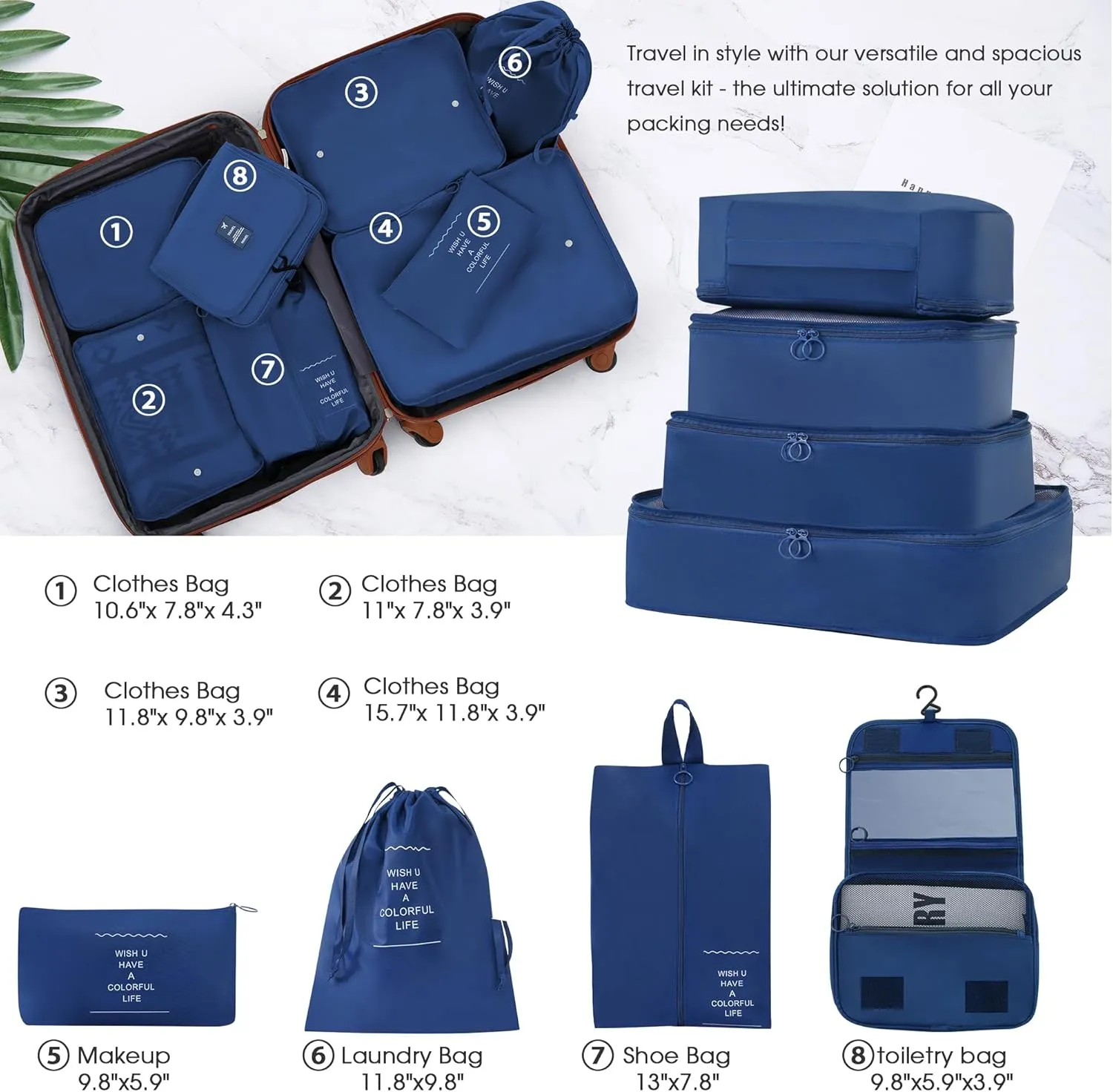 Merax Luggage Sets 13 Piece Suitcase Set 16/20/24/28 IN,Carry on Luggage and Travel Bag TSA Lock Expandable,Hard Case Luggage with Spinner Wheels,White and Brown