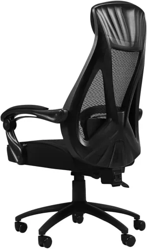 Mesh Office Chair with Pulley Bracket, Ergonomic High-Back Adjustable Desk Chair with armrests, for Office, Dormitory, Home Gift (Color : Black, White)(Black)