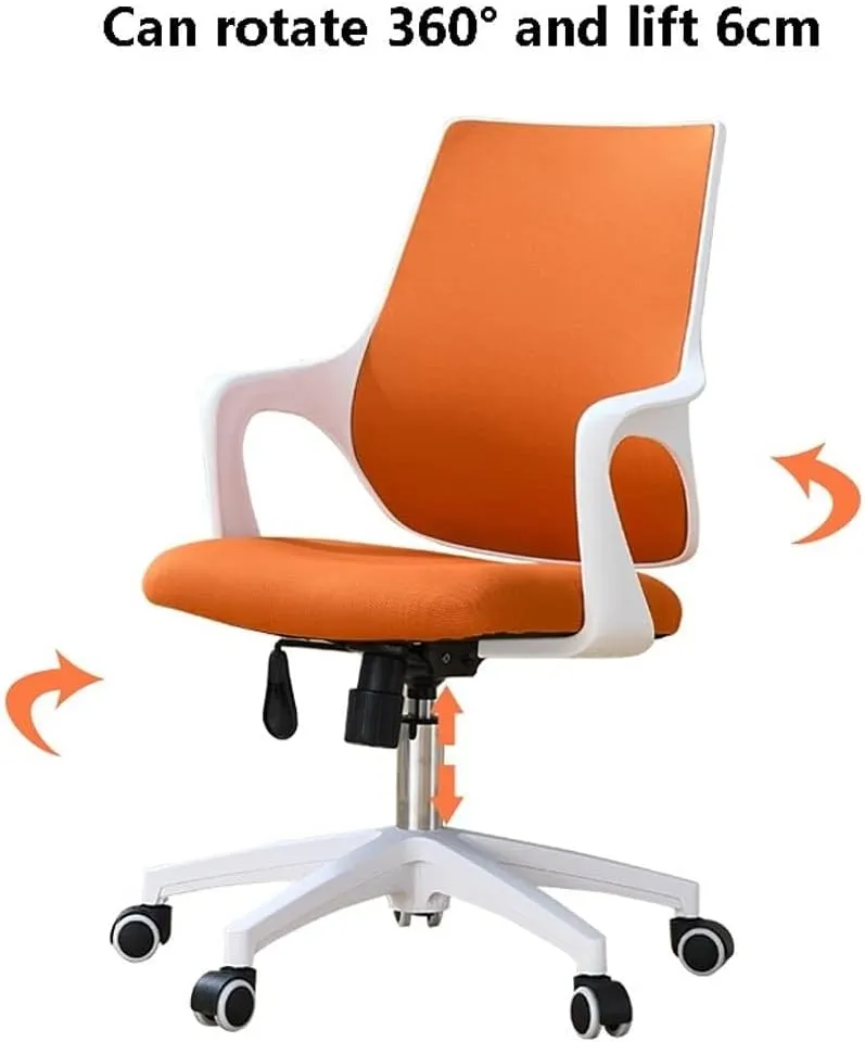 Mesh Office Chair with Pulley Bracket,Ergonomic High-Back Adjustable Desk Chair with armrests, for Office, Dormitory, Home Gift (Color : Yellow Black, White Blue)(Yellow Black)