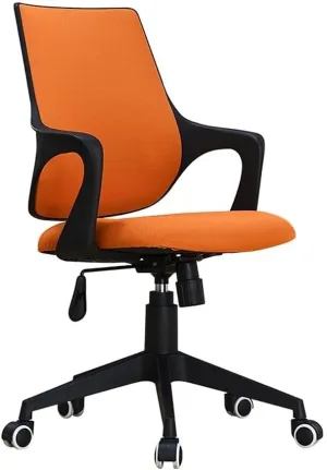 Mesh Office Chair with Pulley Bracket,Ergonomic High-Back Adjustable Desk Chair with armrests, for Office, Dormitory, Home Gift (Color : Yellow Black, White Blue)(Yellow Black)