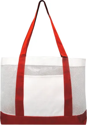 Mesh Work Tote/Beach Tote Bag/Swimming Tote Bag (Red)